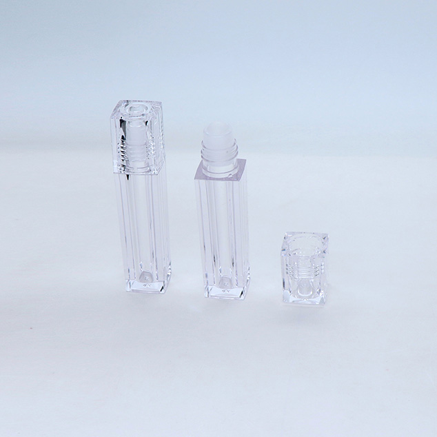 Square Clear Roll-On Plastic Lipgloss Bottle Lip Gloss Container