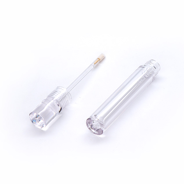 Slim Round Petg Transparent Stem Custom Color Lip Gloss Tube