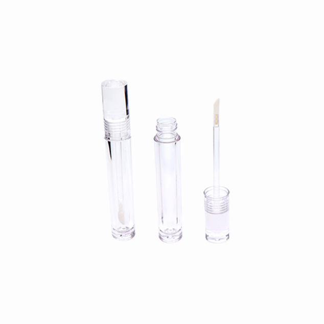 Slim Round Petg Transparent Stem Custom Color Lip Gloss Tube