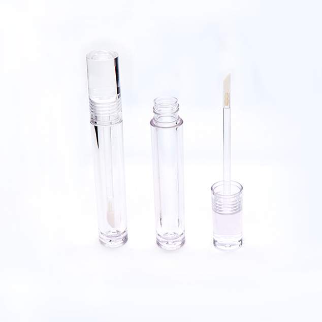 Slim Round Petg Transparent Stem Custom Color Lip Gloss Tube