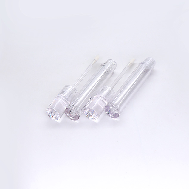 Slim Round Petg Transparent Stem Custom Color Lip Gloss Tube