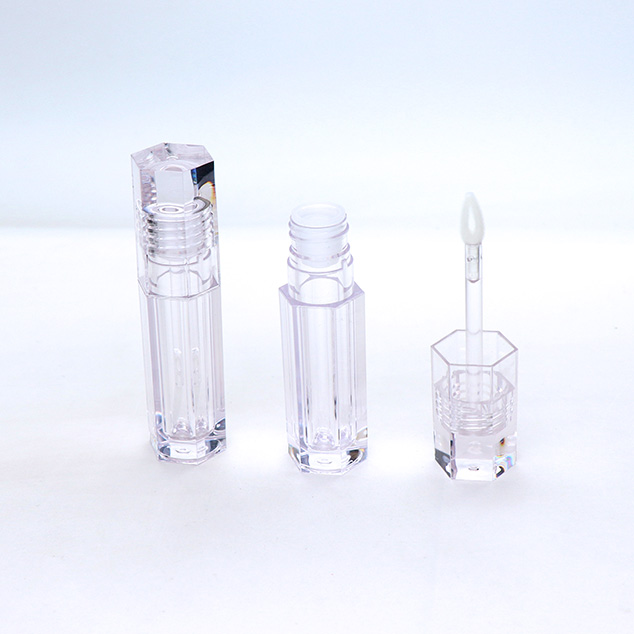 Hexagon Clear 4.8ml Short Lipgloss Container With Factory Price