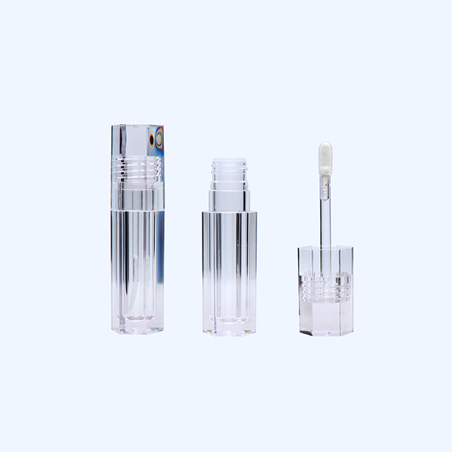 Hexagon Clear 4.8ml Short Lipgloss Container With Factory Price