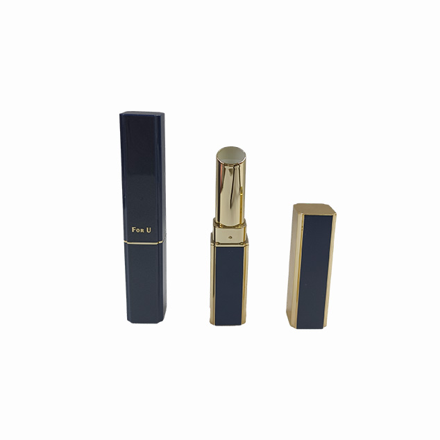 Slim Square Black Gold 7.1mm Inner Cup Lipstick Tube With Custom Color And Price