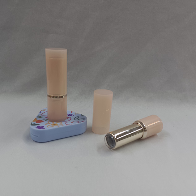 Semi-transparent Gold Ring Oem China Supplier Round Lipstick Tube