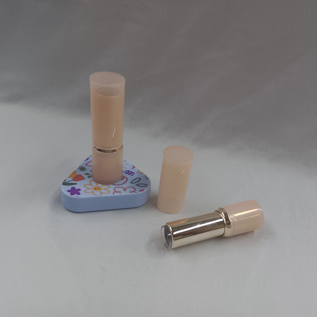 Semi-transparent Gold Ring Oem China Supplier Round Lipstick Tube