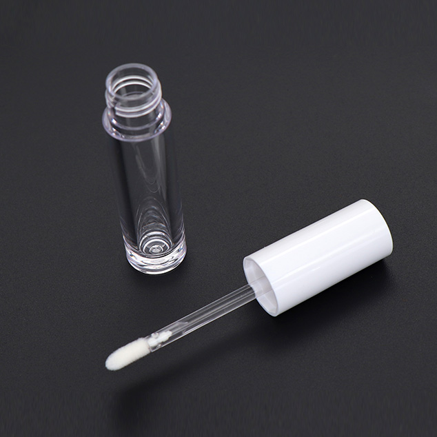 White Cap Round Petg Silk Screen Print Lip Gloss Tubes In Stock