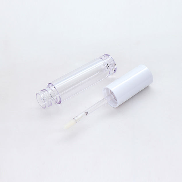 White Cap Round Petg Silk Screen Print Lip Gloss Tubes In Stock