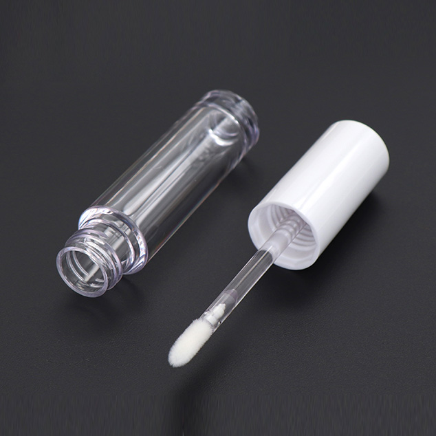 White Cap Round Petg Silk Screen Print Lip Gloss Tubes In Stock