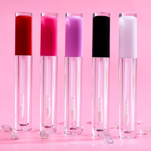 Lip Glaze Tube Brush 3.5ml Round Transparent Lip Gloss Tube Cosmetic Lip Gloss Empty Tube