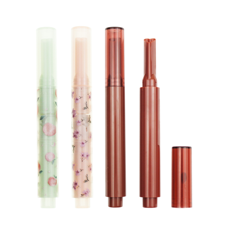 Long Slim Heart Design Click Bottom Lip Balm Container Lipstick Tube With Factory Price