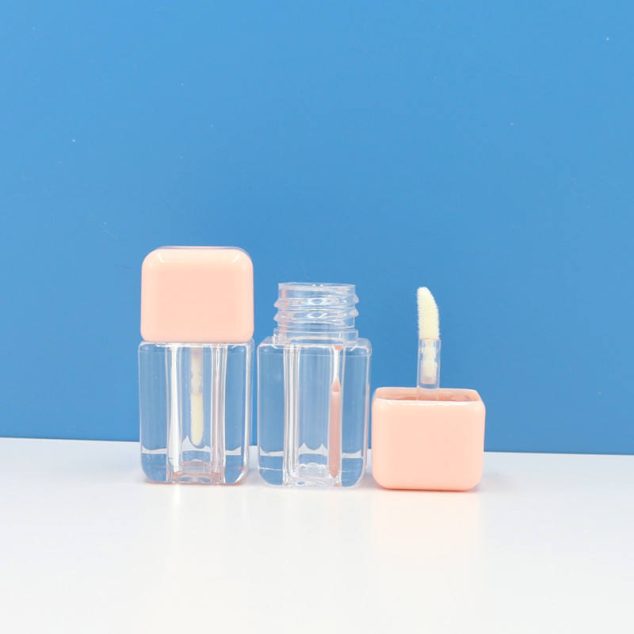 Small Square Lip Color Tube Transparent Lip Gloss Tube 4ml Liquid Cosmetics Packaging