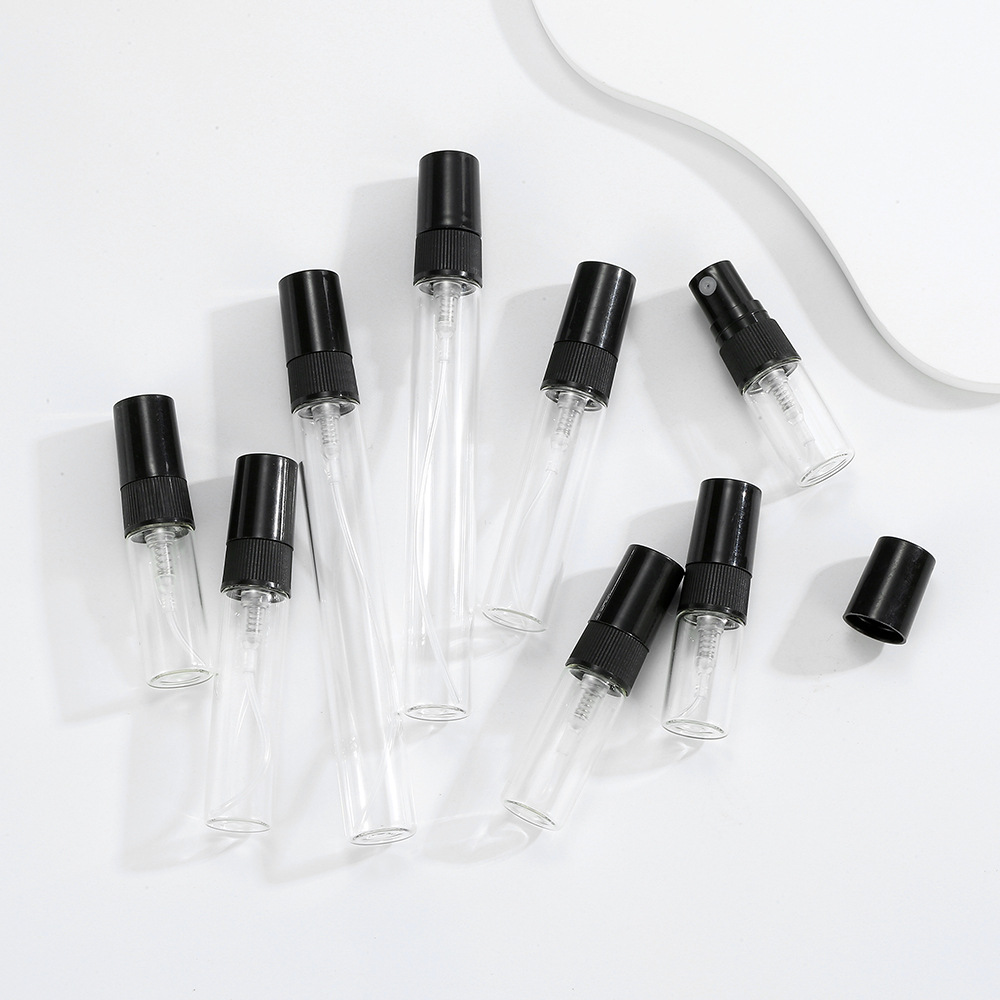 2ml, 3ml, 5ml, 10ml Wholesale Mini Mist Spray Perfume Glass Sample Bottles with Plastic Spray Pumps