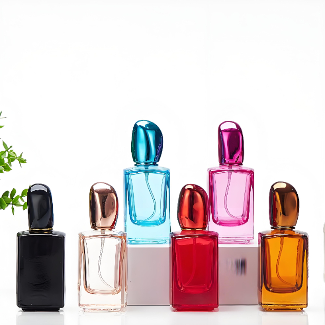 30ml 50ml Colorful Perfume Bottles, Portable Square Glass Spray Refillable Bottles, Customizable Perfume Bottles, Perfume Bottle Manufacturer